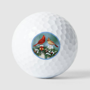 Holiday Cardinals & Christmas Garland Golf Balls