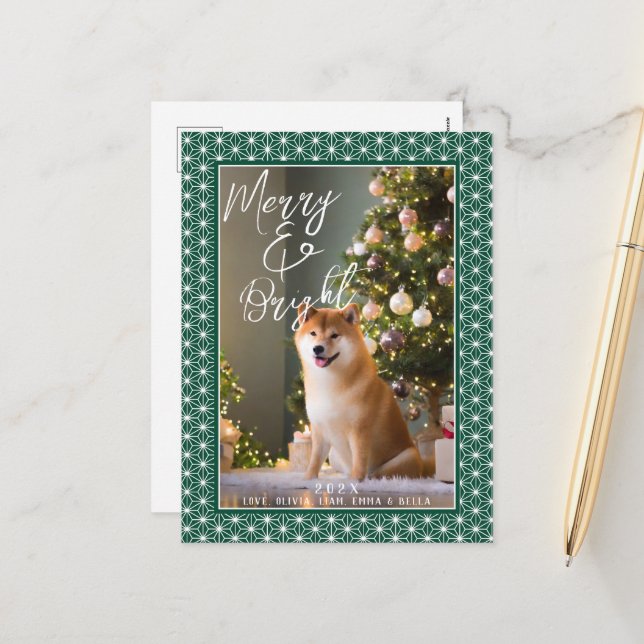 Holiday cards | ASANOHA Japanese Kimono pattern  (Front/Back In Situ)