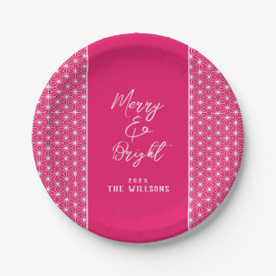 Holiday cards ASANOHA Japanese Kimono pattern Paper Plate