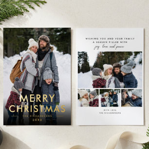 Holiday Cards Christmas Foil Photo Elegant Simple