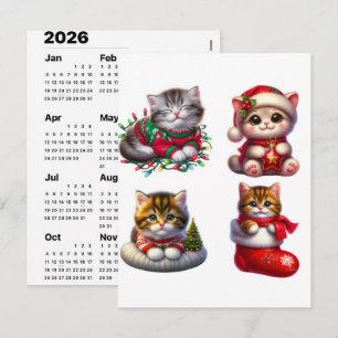 Holiday Cat Magic December Calendar 2026 Edition Postcard