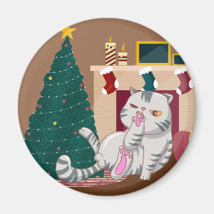 Holiday Cat Magnet
