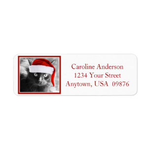 Holiday Cat, Personalised Return Address