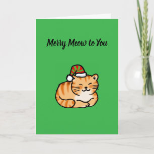 Holiday Cat with Santa Hat - Christmas Cat Lover Card