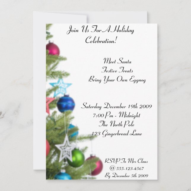 Holiday Celebration Invitation (Front)