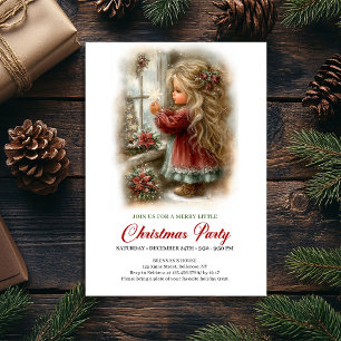 Holiday Celebration Invite Cute Girl Holiday Scene