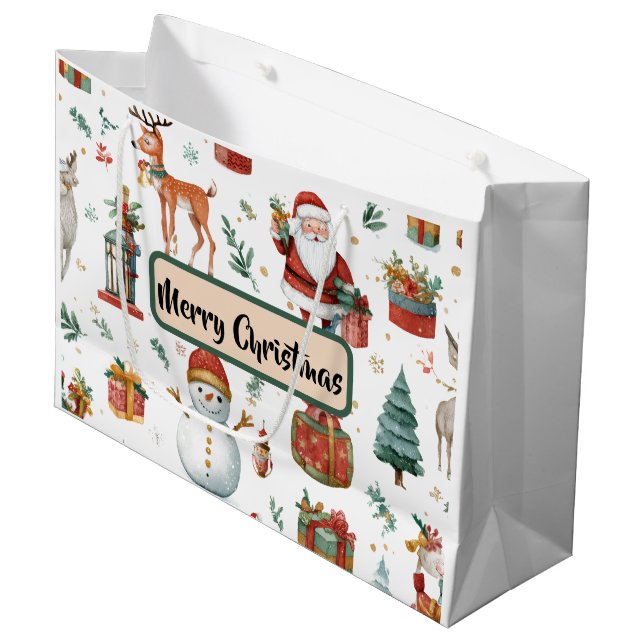 Holiday Celebration Whimsical Gift Bag (Front Angled)