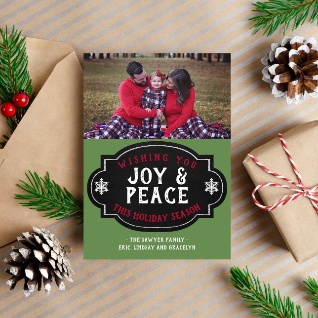 Holiday Chalkboard Banner Joy and Peace Family (Creator Uploaded)