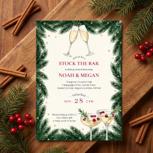 Holiday Champagne Stock The Bar Couples Shower Invitation