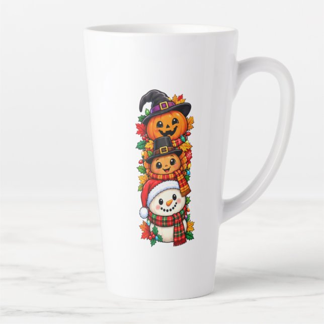 Holiday Characters Stacked Latte Mug (Right)