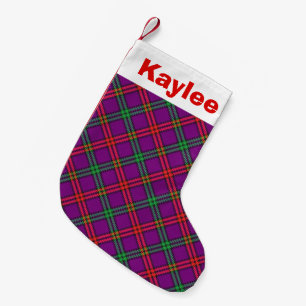 Holiday Charm Clan Montgomery Tartan Small Christmas Stocking