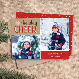 Holiday Cheer 2 Photo Collage Card