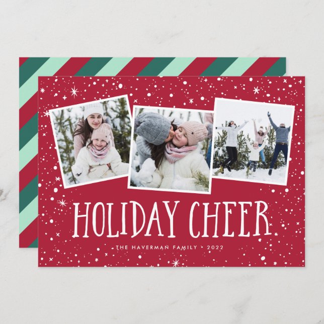 Holiday Cheer | 3 Photo Collage (Front/Back)