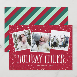 Holiday Cheer 3 Photo Collage Card