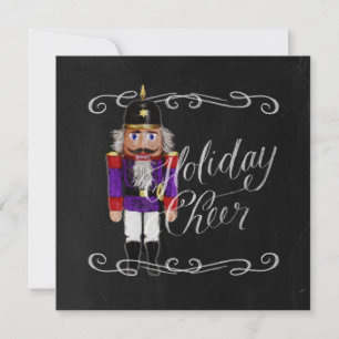Holiday Cheer Chalkboard Purple and Red Nutcracker