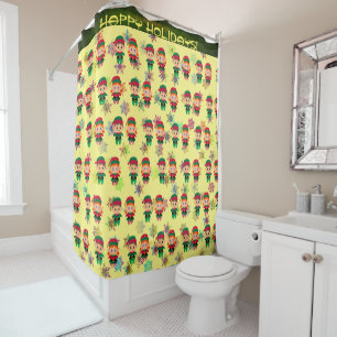 Holiday Cheer - Elves Shower Curtain