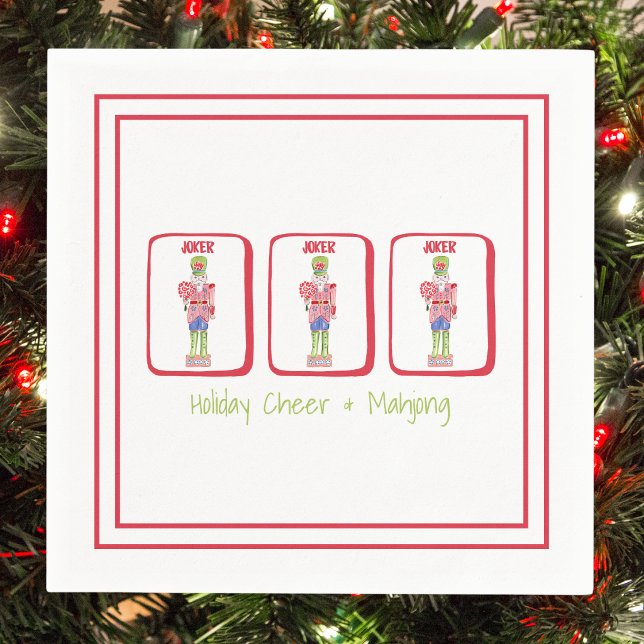 Holiday Cheer & Mahjong  / Preppy Nutcracker Party Napkin (Creator Uploaded)