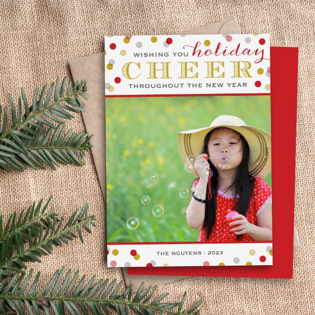 Holiday Cheer Modern Christmas Photo Card (Creator Uploaded)