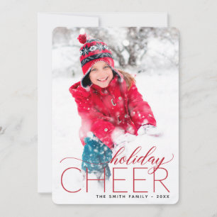 Holiday Cheer Red Photo Card