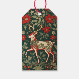Holiday Cheer Reindeer William Morris Inspired Gift Tags