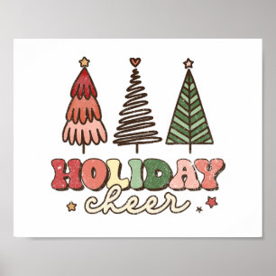 Holiday Cheer Retro Christmas Poster