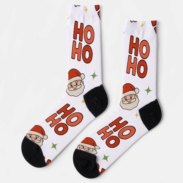 Holiday Cheer Socks – Animated Santa “Ho Ho Ho” (Left)