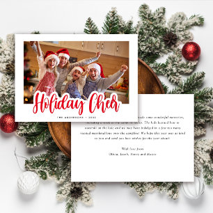 Holiday Cheer Typography Photo Christmas Card