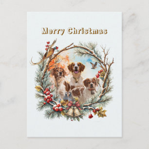  Holiday Cheer With a Brittany Spaniel Postcard