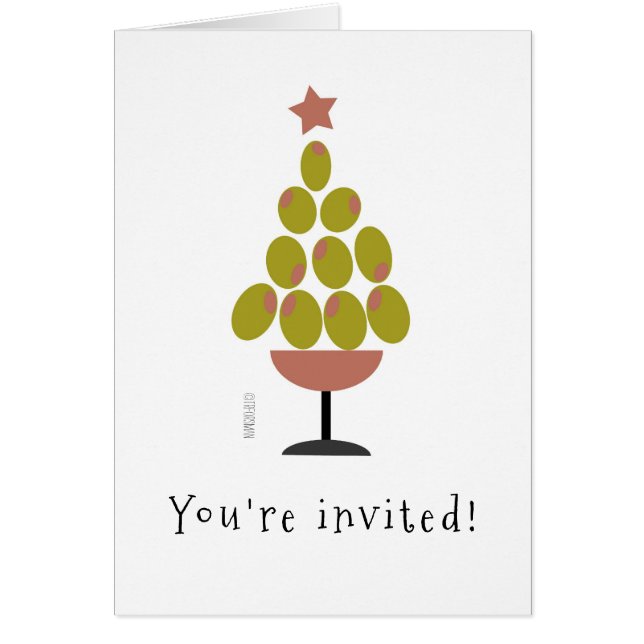 Holiday 'CHEERS!' Olive Tree design (Front)