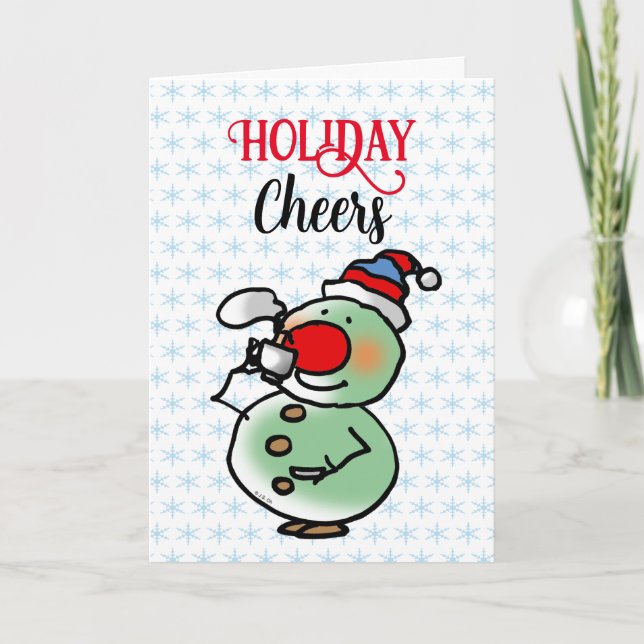 Holiday Cheers snowman Card (Front)