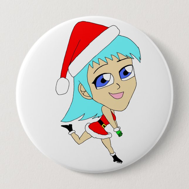 holiday chibi 10 cm round badge (Front)