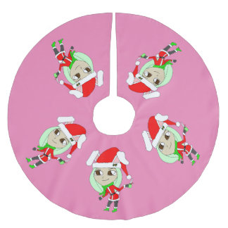 holiday chibi bunnygirl brushed polyester tree skirt