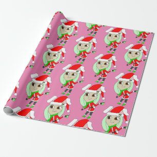 holiday chibi  bunnygirl wrapping paper