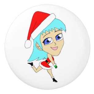 holiday chibi ceramic knob