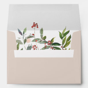 Holiday Chic Botanical Champagne invitation Envelope