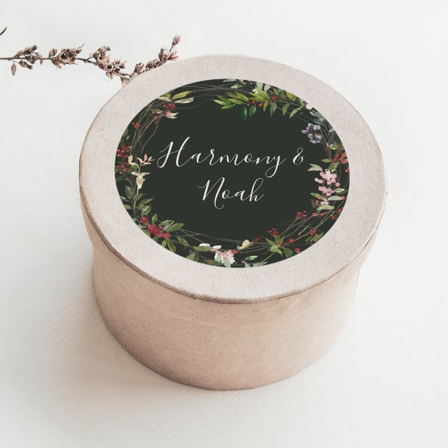 Holiday Chic Botanical | Dark Green Envelope Seals (Creator Uploaded)