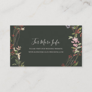 Holiday Chic Botanical   Green Wedding Website Enclosure Card