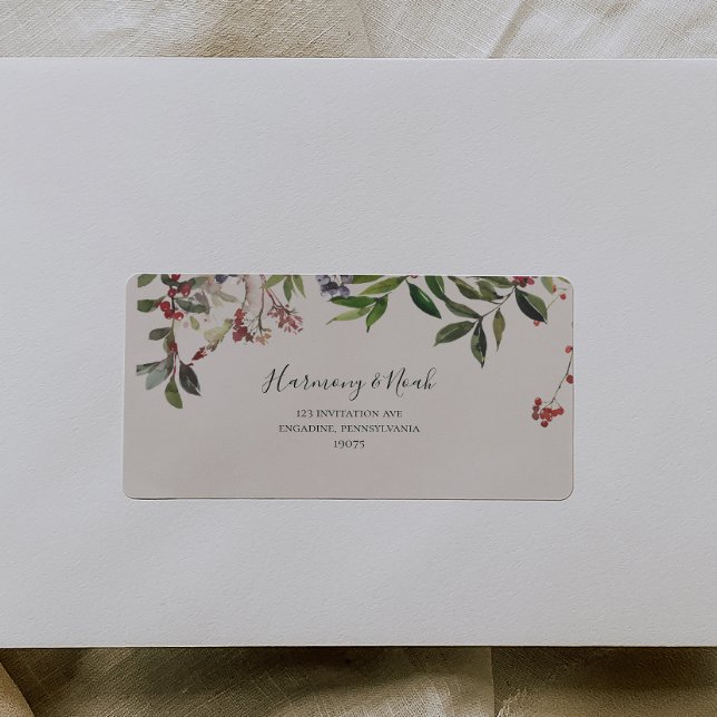 Holiday Chic Botanical Ivory RSVP Address labels  (Creator Uploaded)