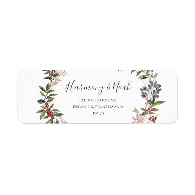 Holiday Chic Botanical | White Return Address (Front)
