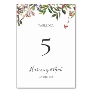 Holiday Chic Botanical White Table Number
