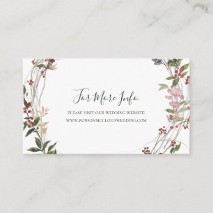 Holiday Chic Botanical   White Wedding Website Enclosure Card