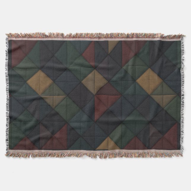 Holiday Chic: Geometric Christmas Throw Blanket (Front)