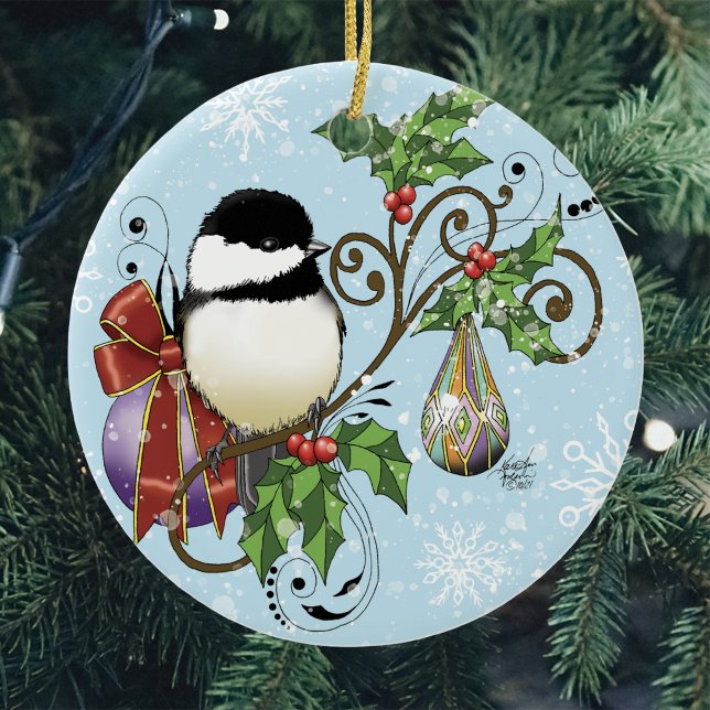 Holiday Chickadee Ceramic Tree Decoration (Creator Uploaded)