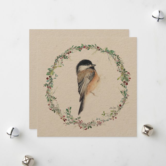 Holiday Chickadee Watercolor Painting (Holiday Chickadee Watercolor Painting from Jenn's Emporium.)