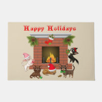 Holiday Chihuahua Christmas Door Mat