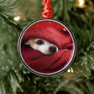 Holiday Chihuahua Metal Tree Decoration