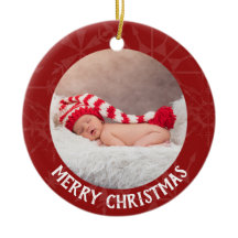 Holiday Christmas 2 Photo Year Red Snowflake