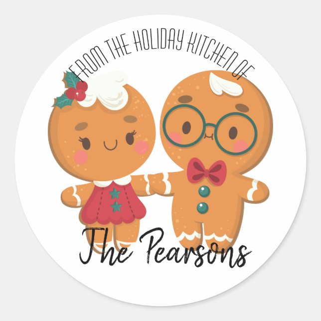Holiday Christmas Baking Family Name Sticker (Front)