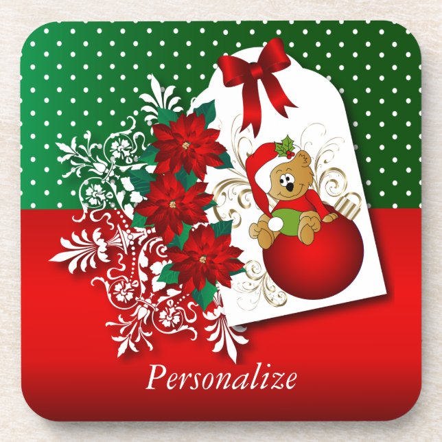 Holiday Christmas Bear Coaster (Front)