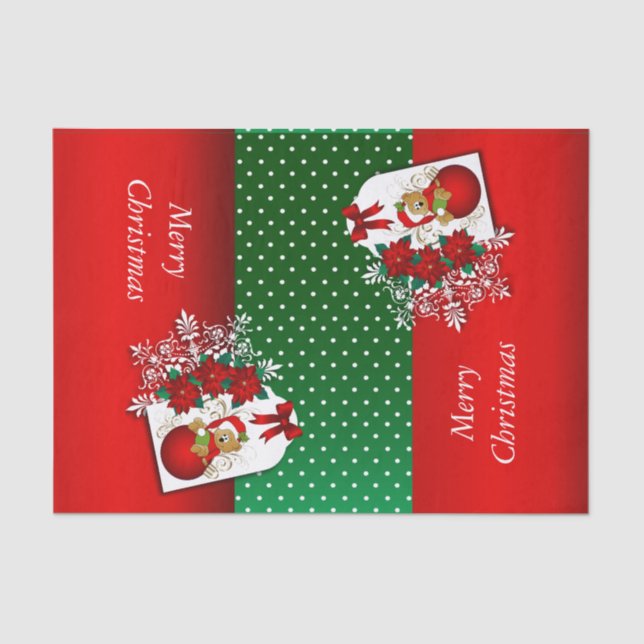 Holiday Christmas Bear Tissue Paper (Front)